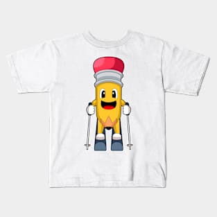 Pencil Skier Ski Winter sports Kids T-Shirt